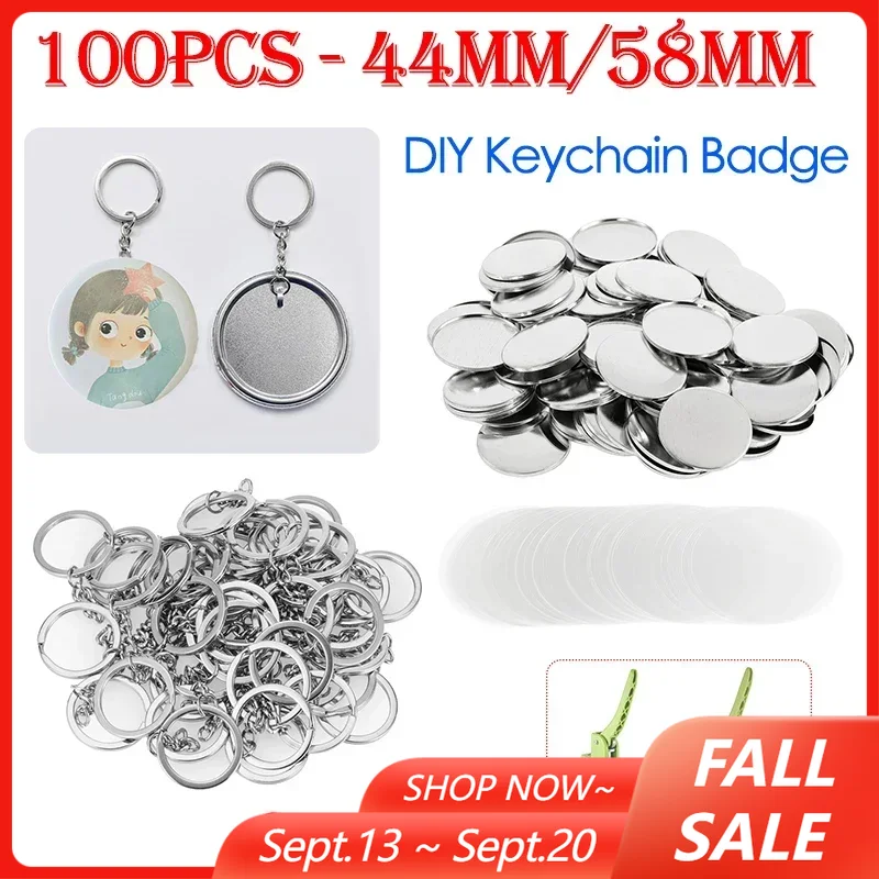 Button Badge Blank - 100PCS 44mm 58mm Keychains Badge Making