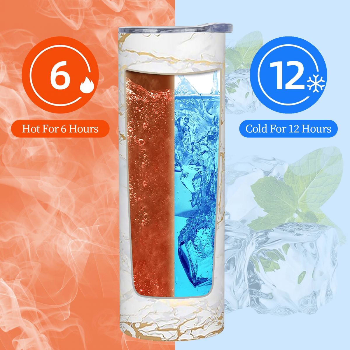 White And Gold Marbl Stainless - Tumbler 20Oz White recension och pris