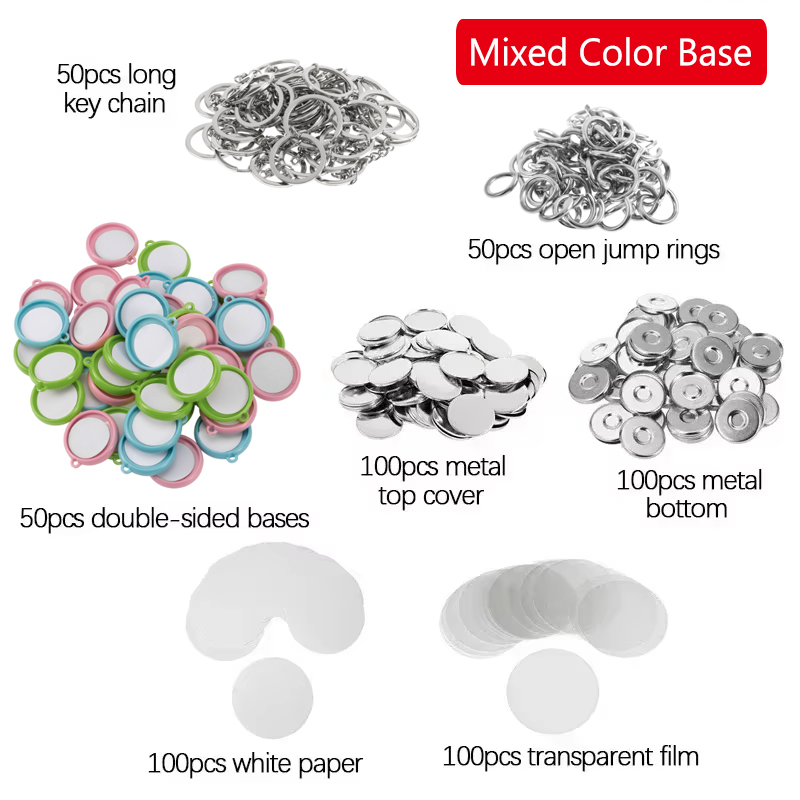 50Pcs/Set DIY Double-Side Key  - Button Badge Blank recension och pris