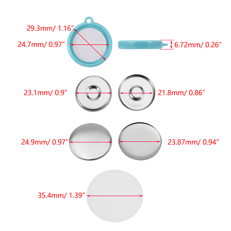 50Pcs/Set DIY Double-Side Key  - Button Badge Blank recension och pris