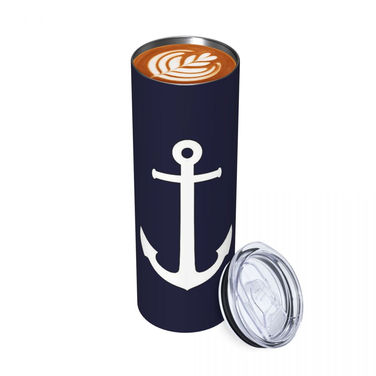 White Anchor On Navy Blu Stain - Tumbler 20Oz White recension och pris