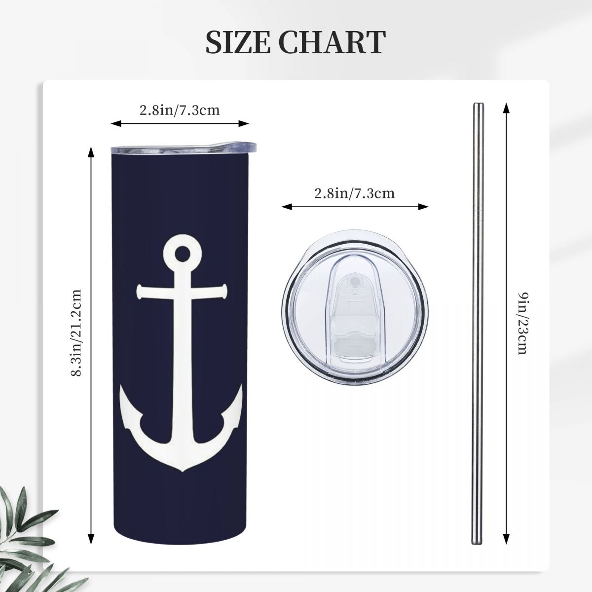 White Anchor On Navy Blu Stain - Tumbler 20Oz White recension och pris