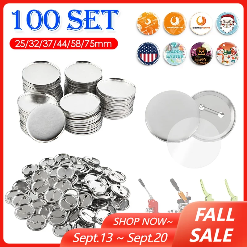 100Set Blank Badge Pin Button  - Button Badge Blank recension och pris