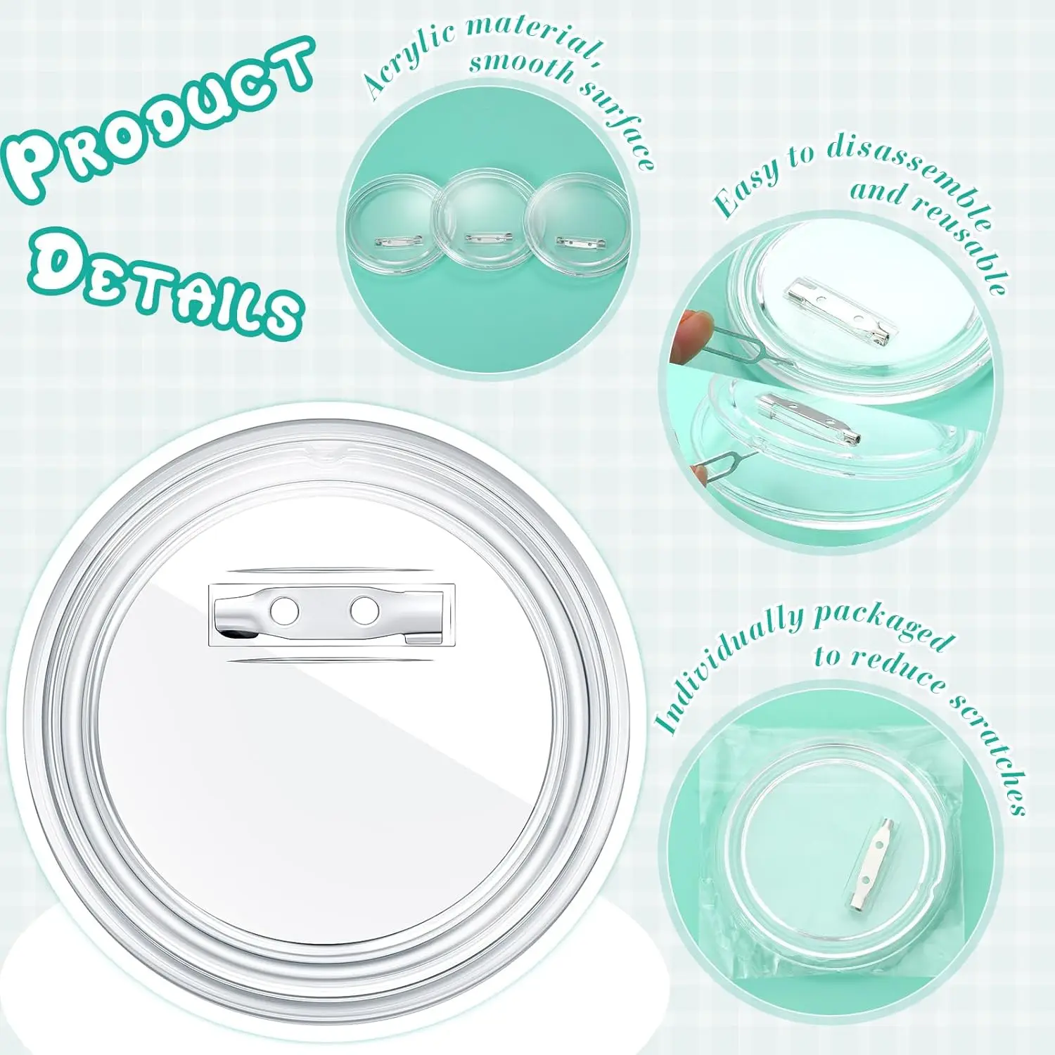 Acrylic Circle Badge Making Ki - Button Badge Blank recension och pris