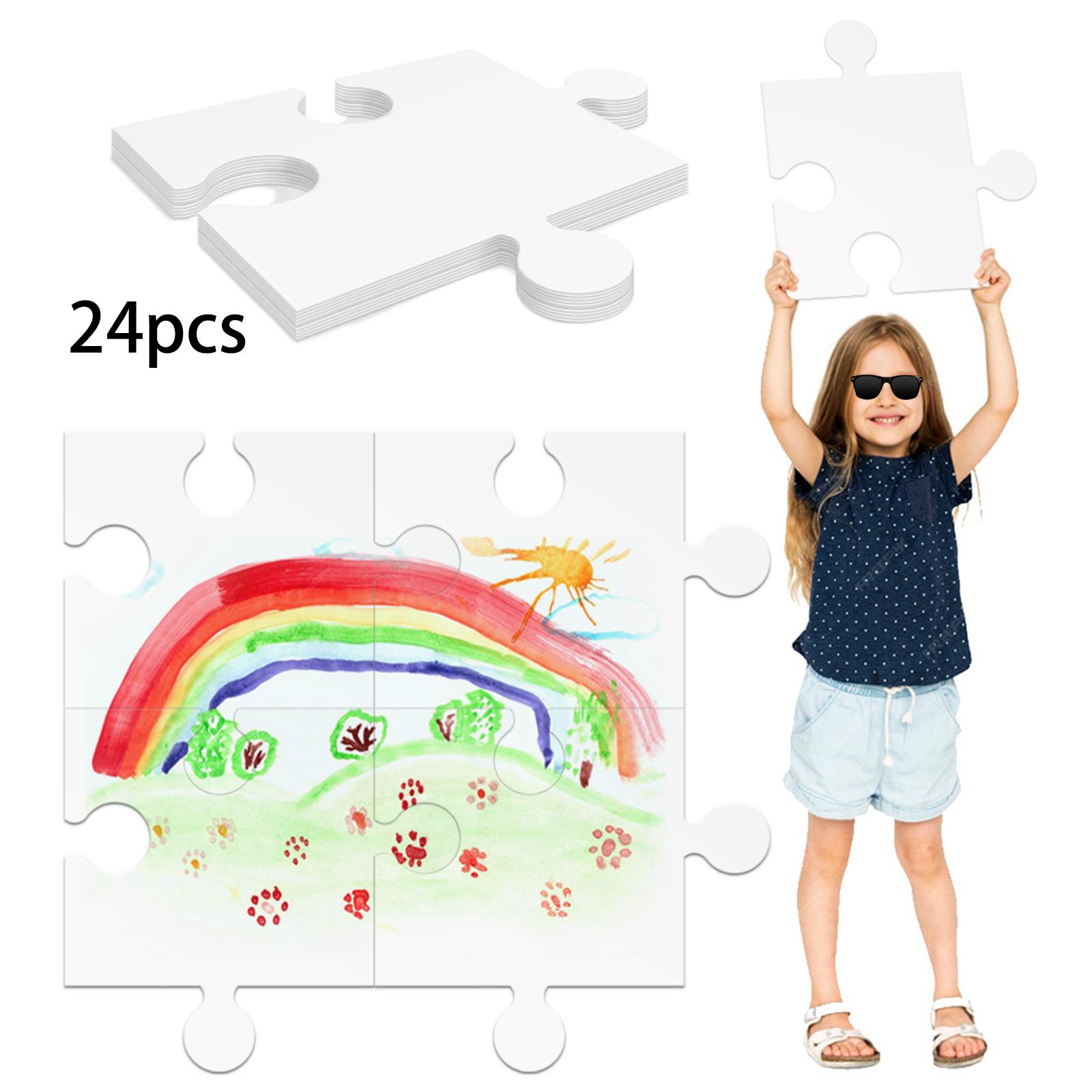 24Pcs White Cardboard Blank Ji - Puzzle Blank White recension och pris